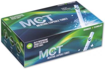 MCT ClickZigaretten Hülsen/Tubes 100er MENTHOL SPEARMINT Geschmack Zigarettenhül